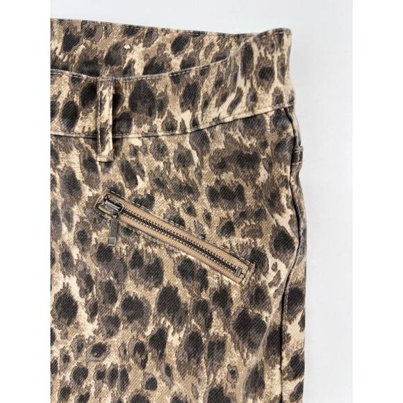 J. Mclaughlin Leopard Baxter Zipper Detail Moto Skinny Pants Size 10 - Picture 4 of 12